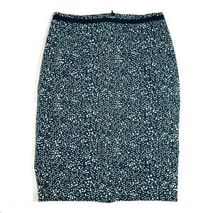 Boden Textured Pencil Skirt Blue White Dot Print
